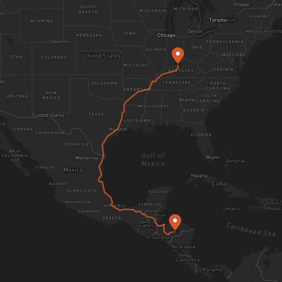 Ruta Louisville - Juticalpa