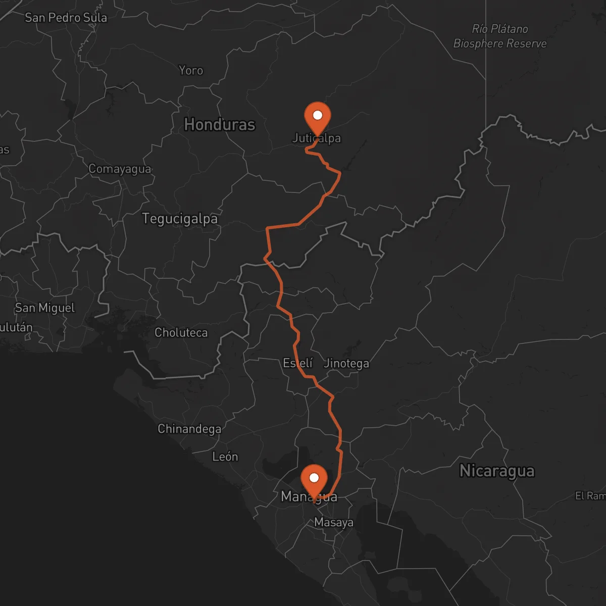 Ruta Juticalpa - Managua