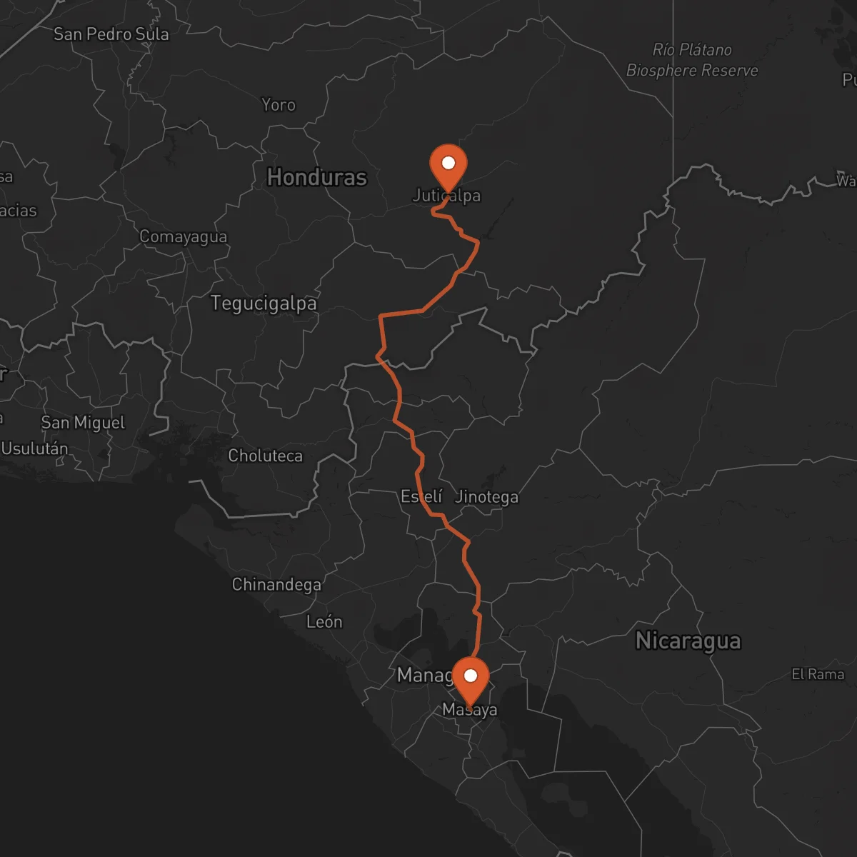 Ruta Juticalpa - Masaya