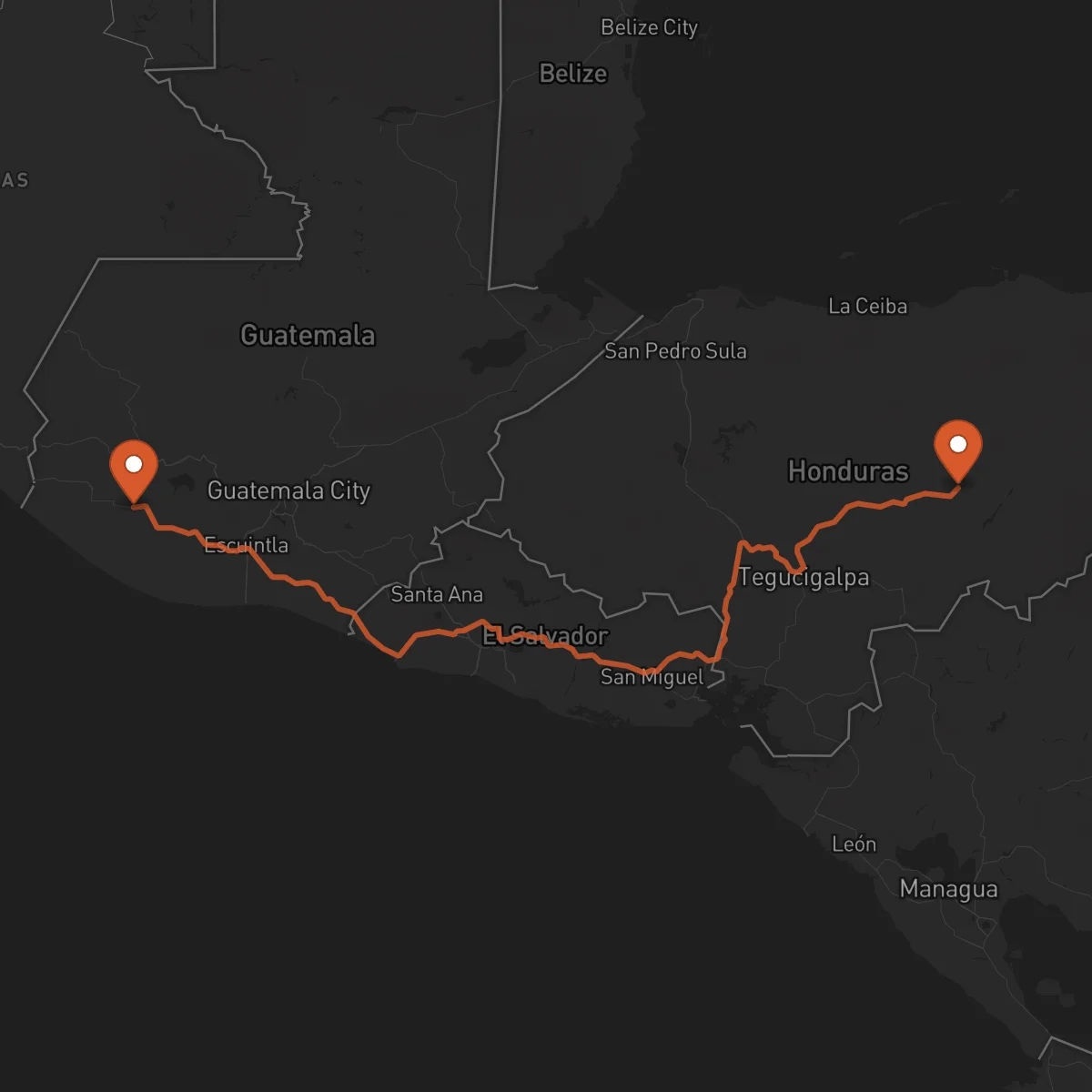 Ruta Mazatenango - Juticalpa