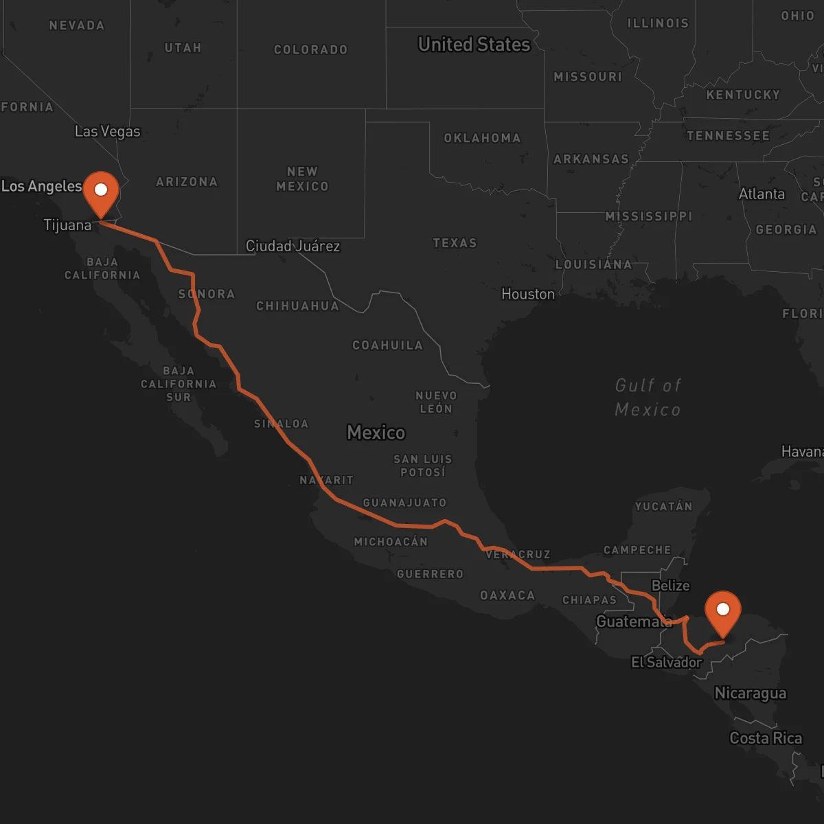 Ruta Mexicali - Juticalpa