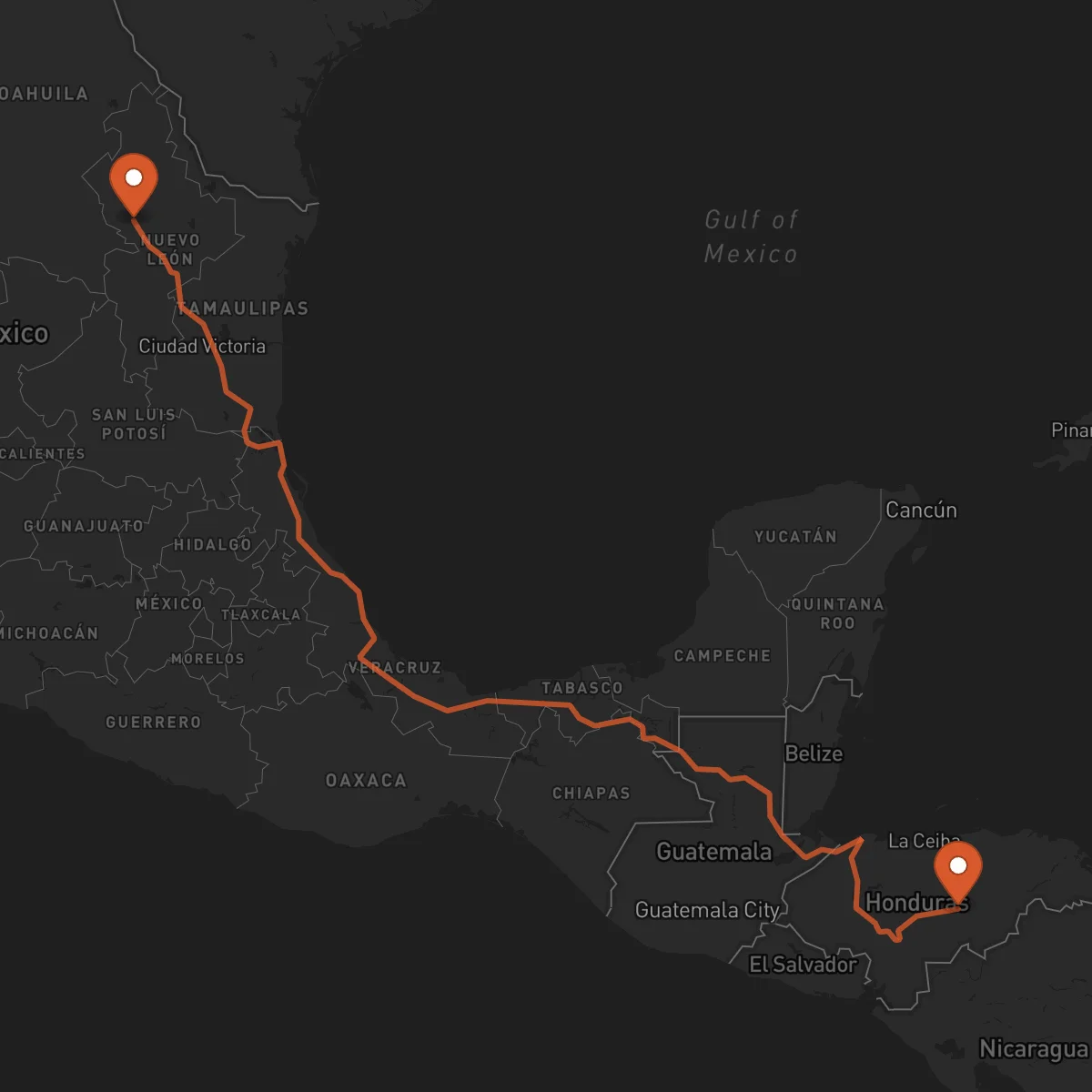 Ruta Monterrey - Juticalpa