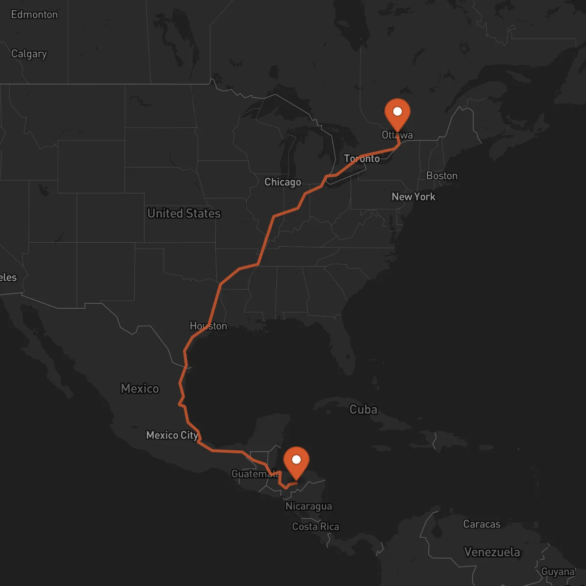 Ruta Ottawa - Juticalpa