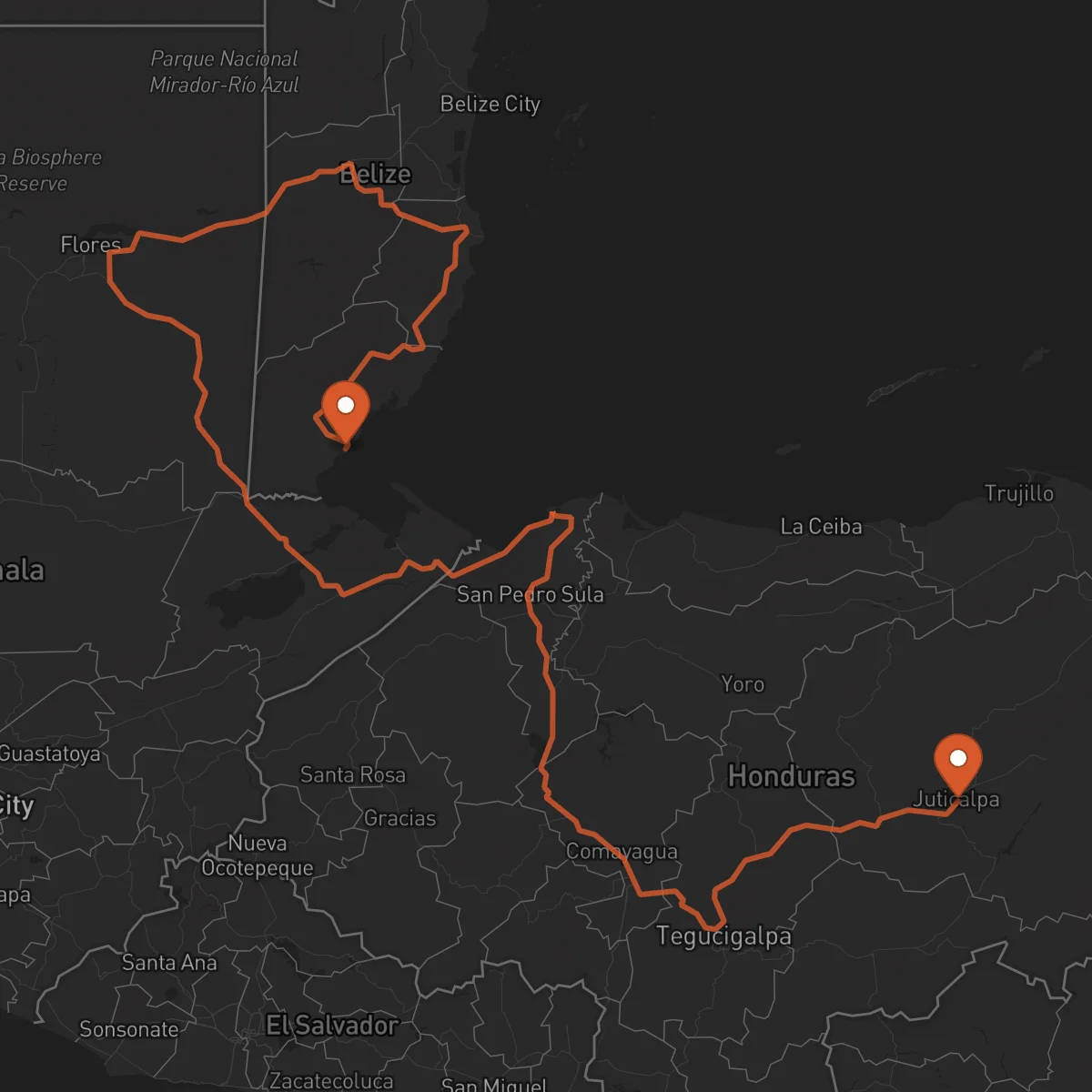 Ruta Juticalpa - Punta Gorda