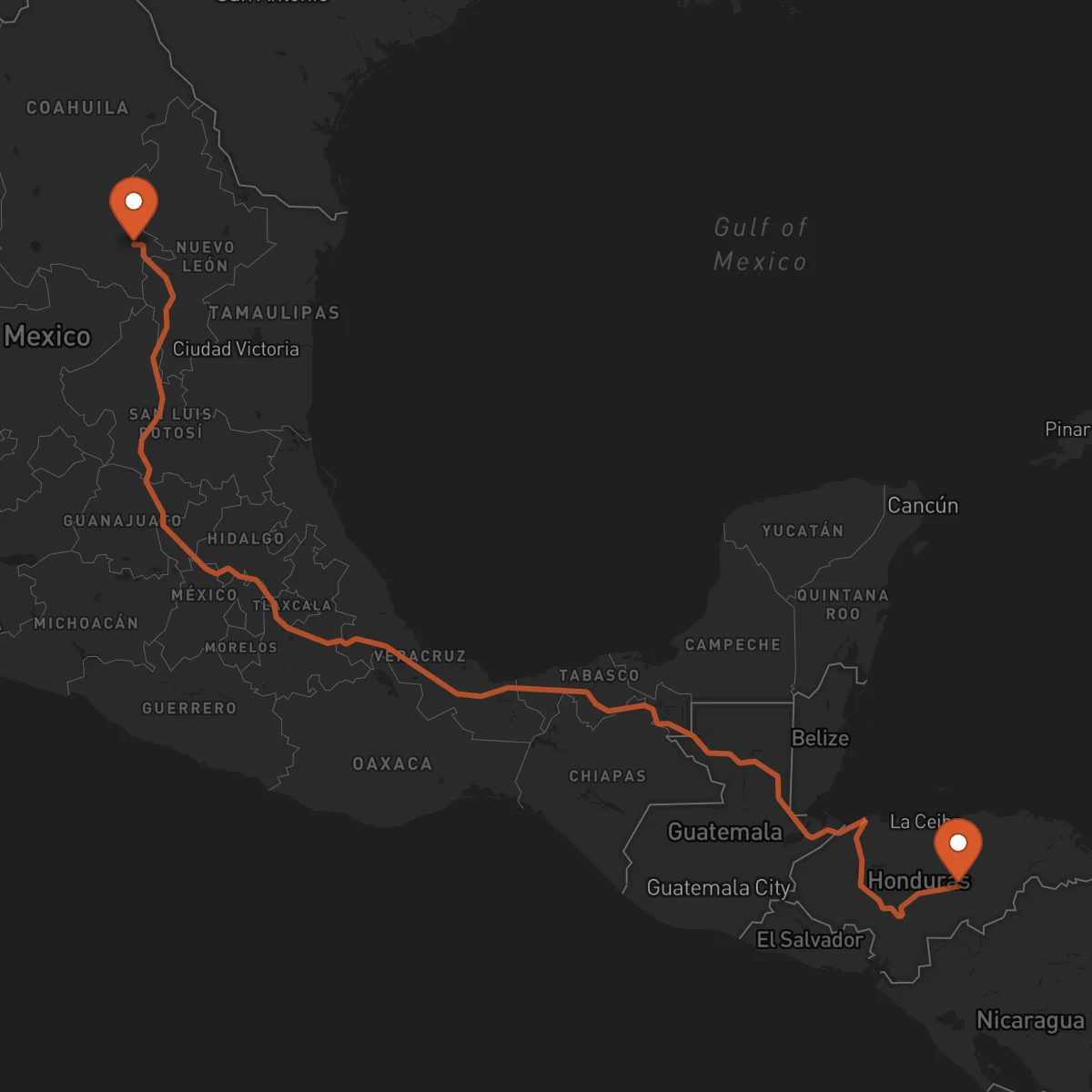 Ruta Saltillo - Juticalpa