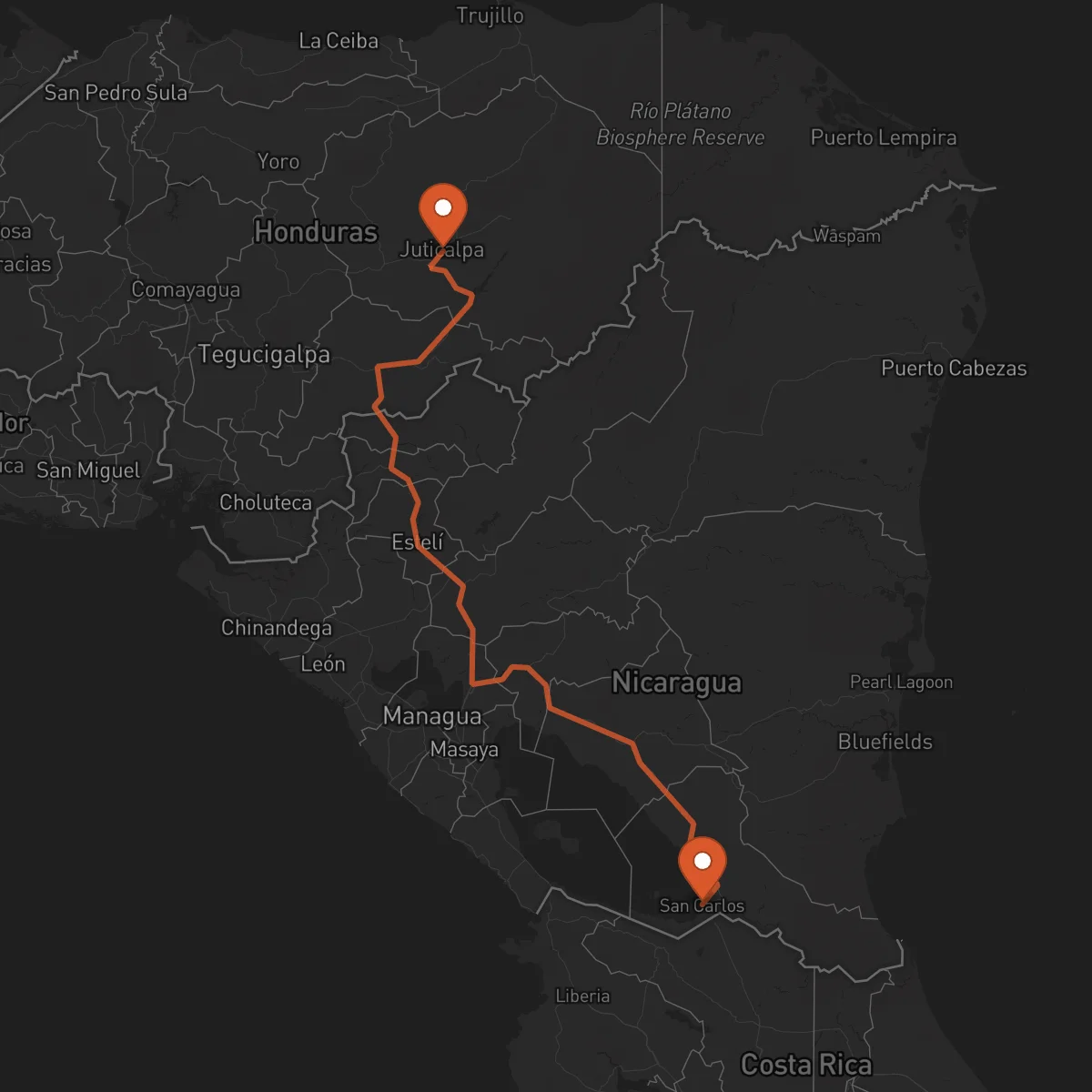 Ruta San Carlos - Juticalpa