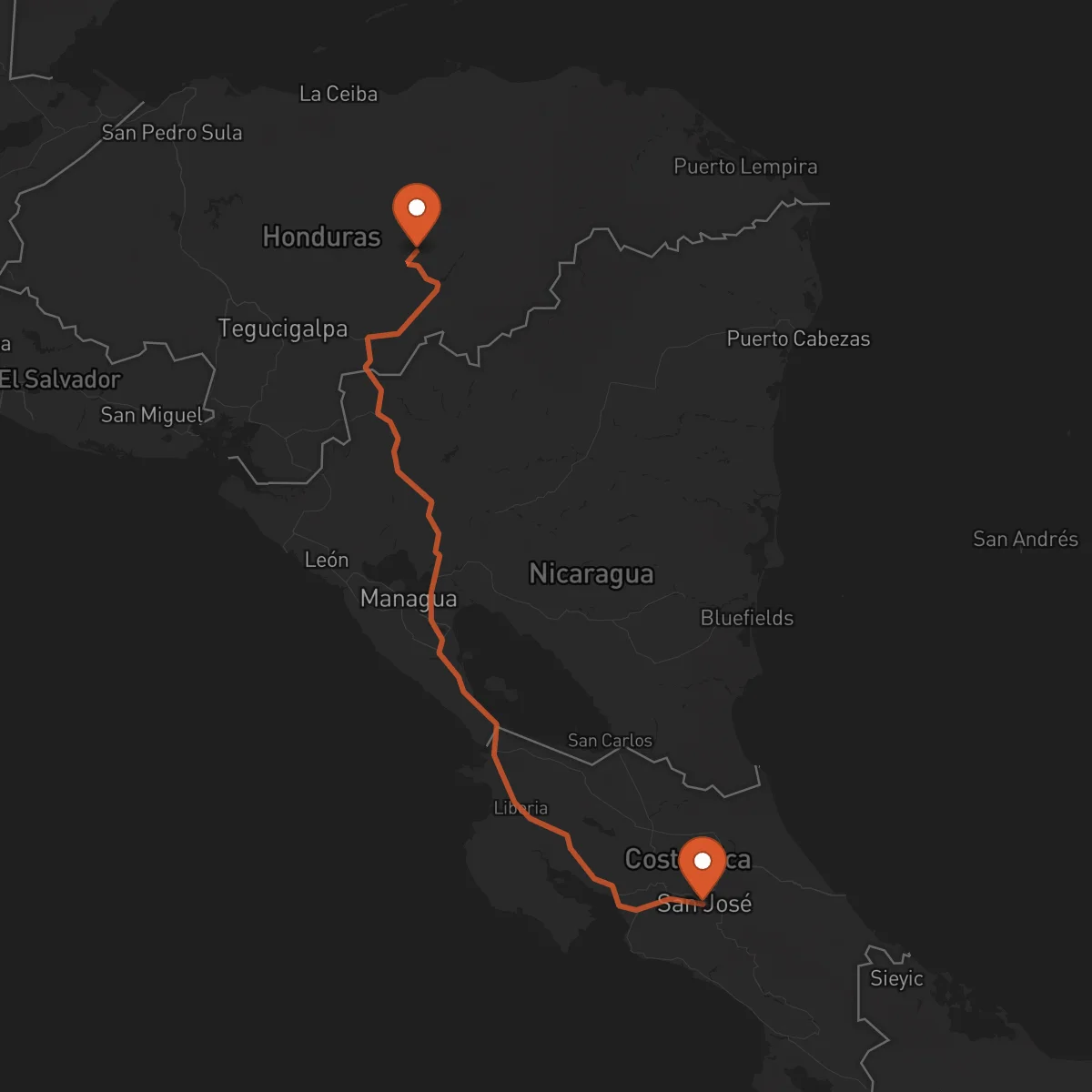 Ruta Juticalpa - San José