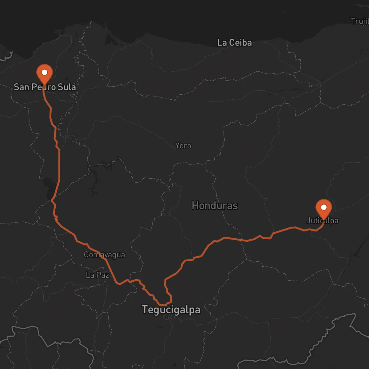 Ruta San Pedro Sula - Juticalpa