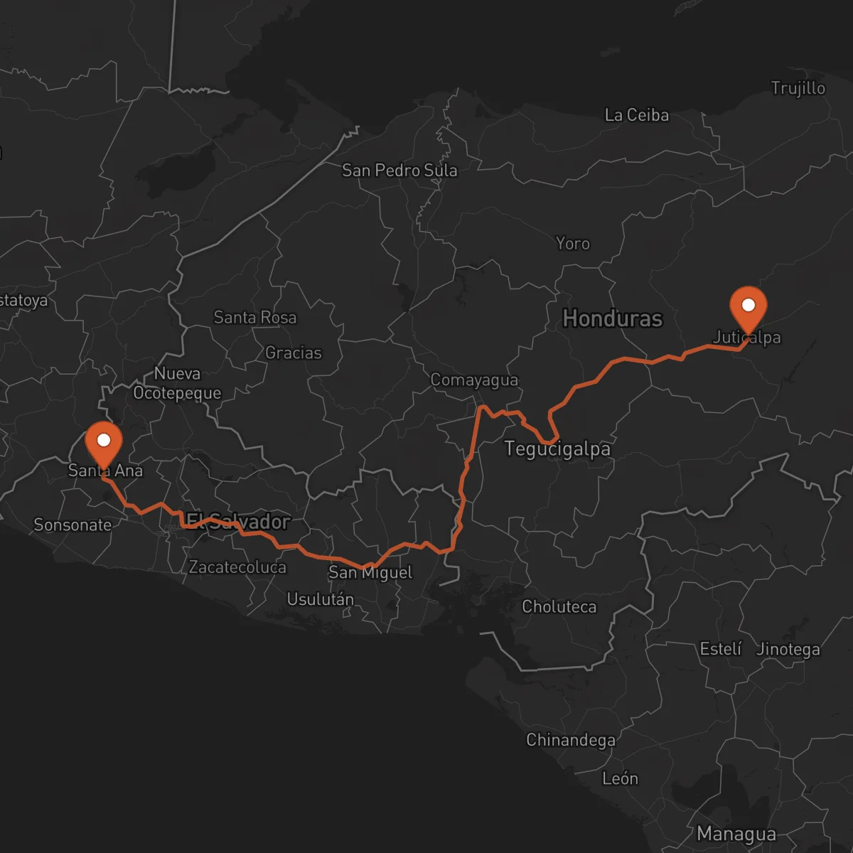 Ruta Santa Ana - Juticalpa
