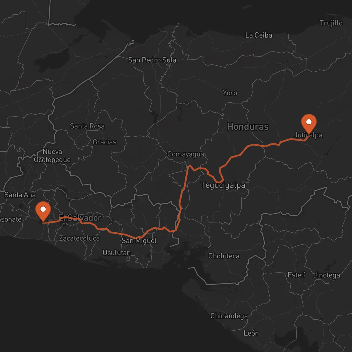 Ruta Juticalpa - Santa Tecla