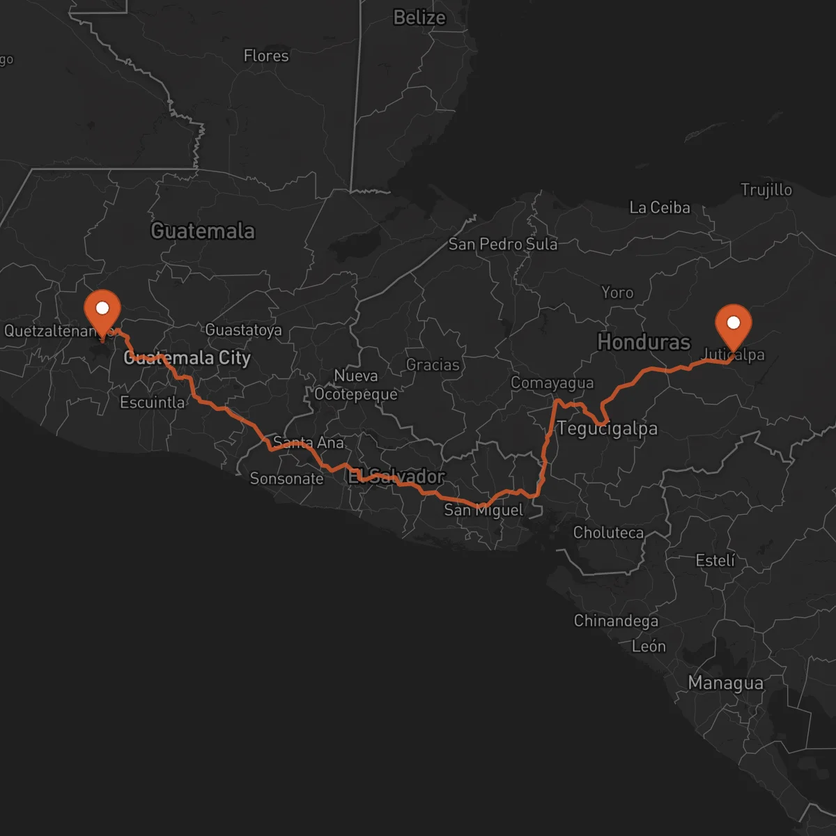 Ruta Sololá - Juticalpa