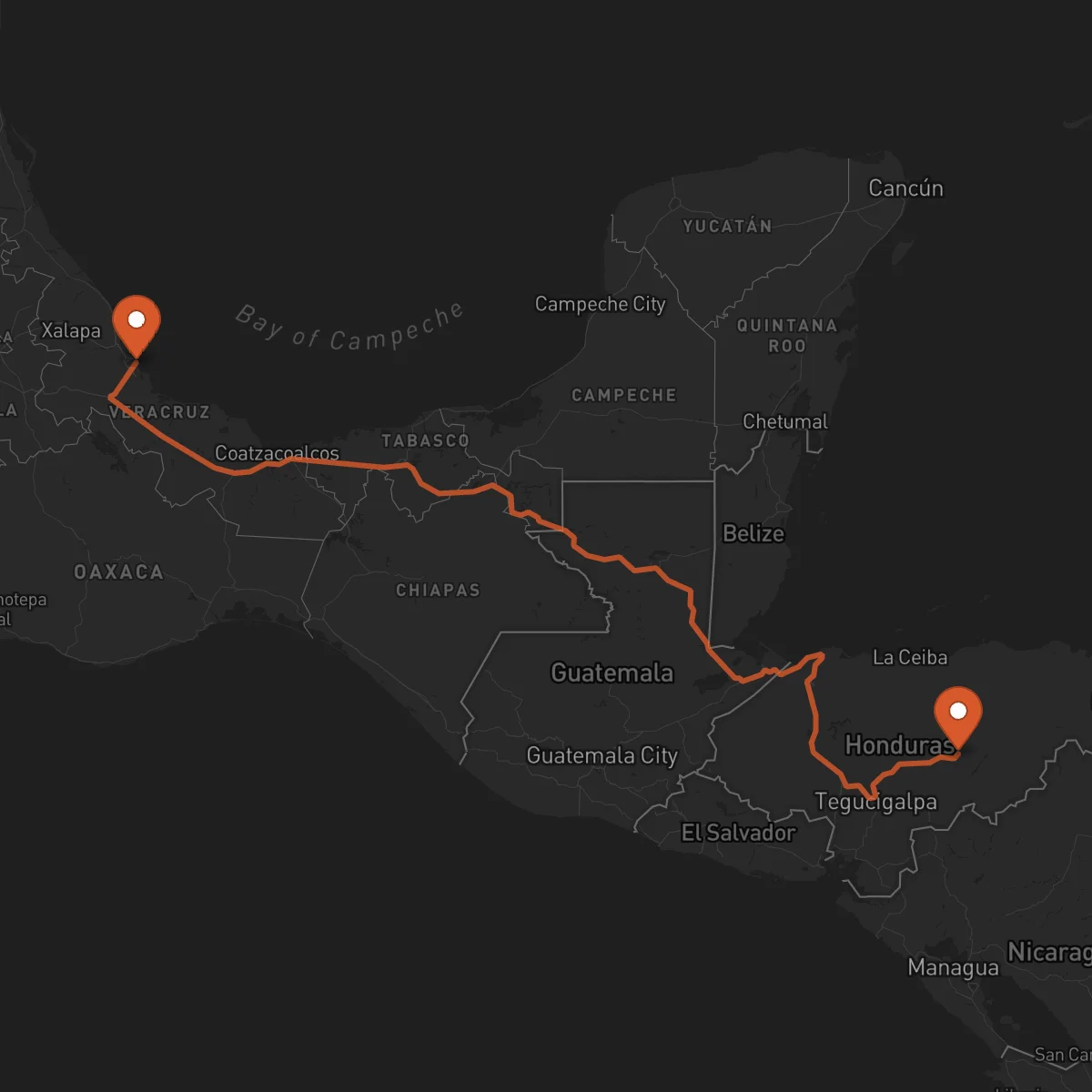 Ruta Juticalpa - Veracruz