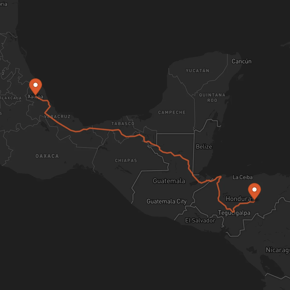 Ruta Juticalpa - Xalapa