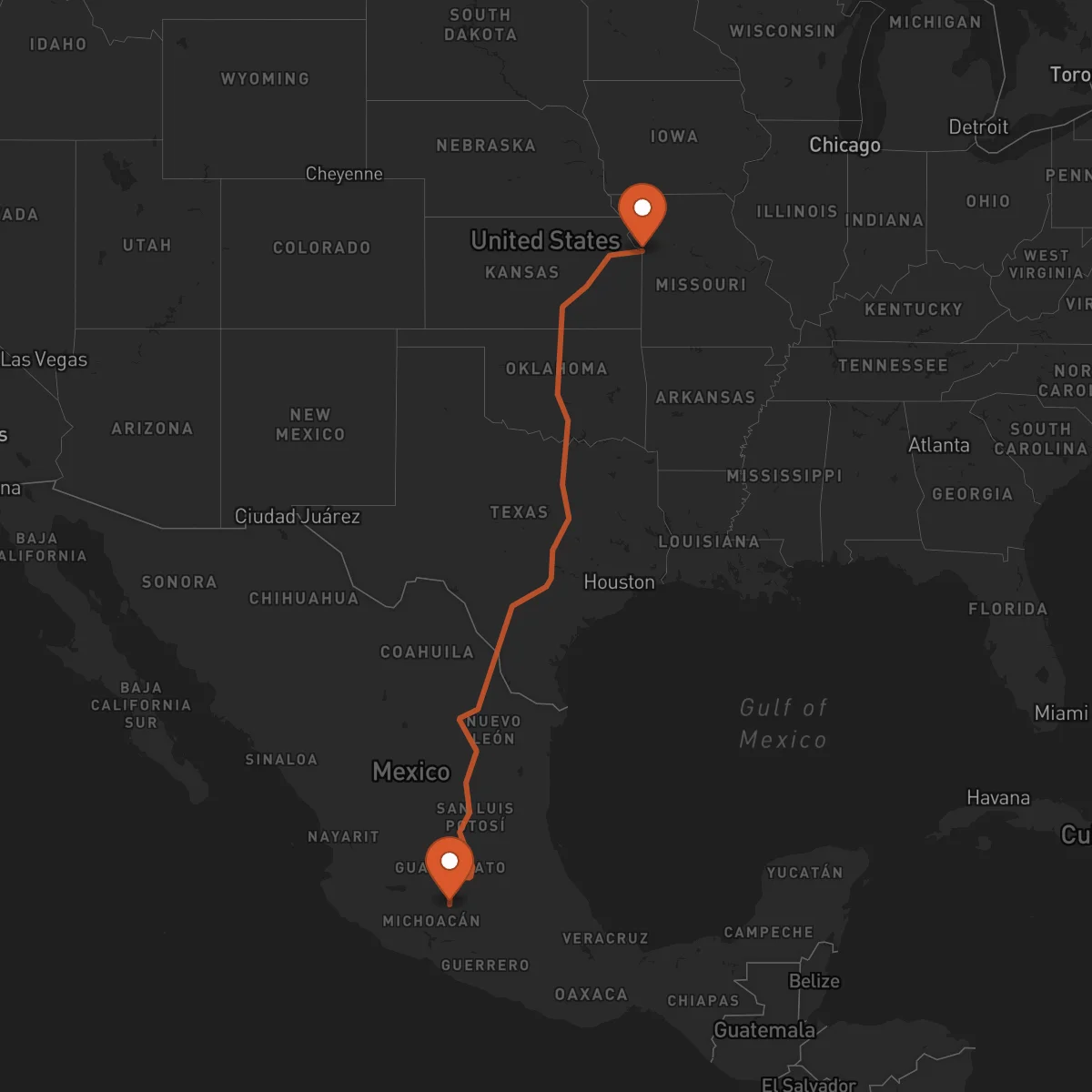 Ruta Morelia - Kansas City