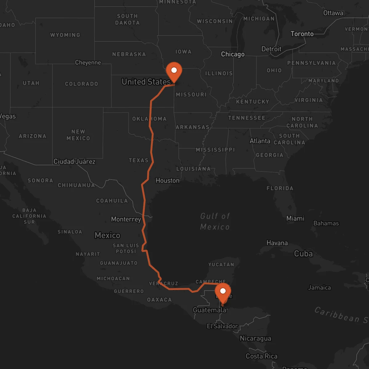 Ruta Punta Gorda - Kansas City