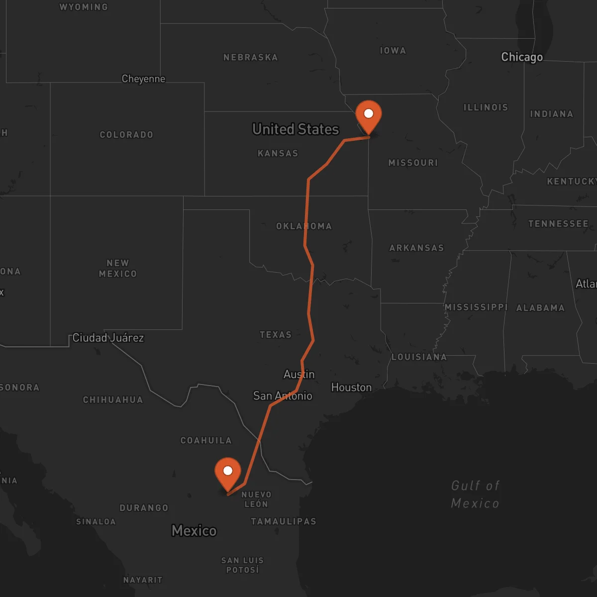 Ruta Saltillo - Kansas City