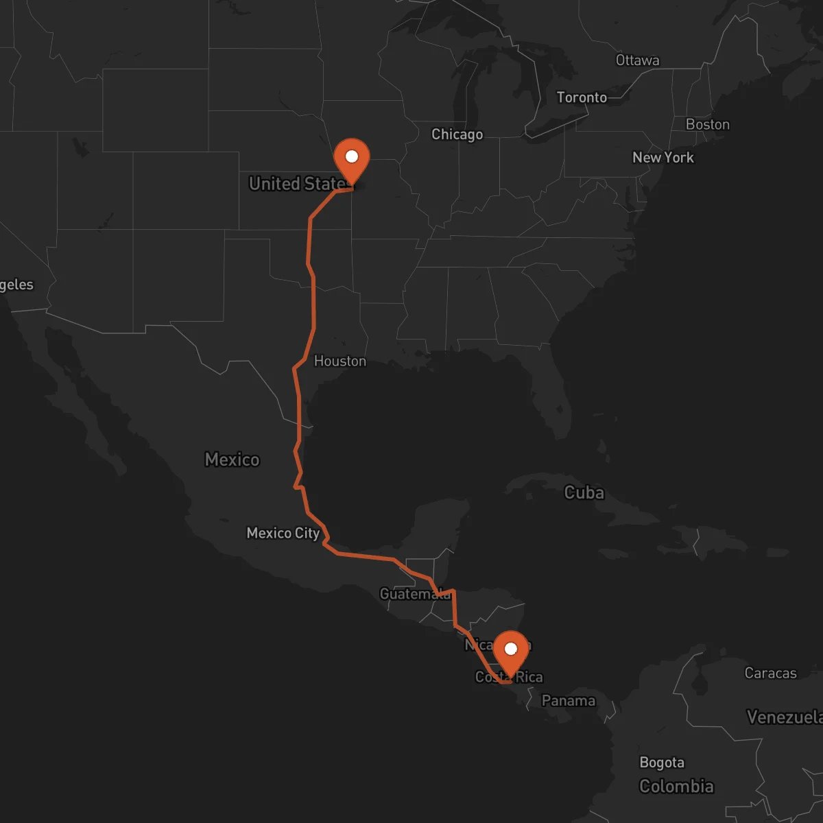 Ruta San José - Kansas City