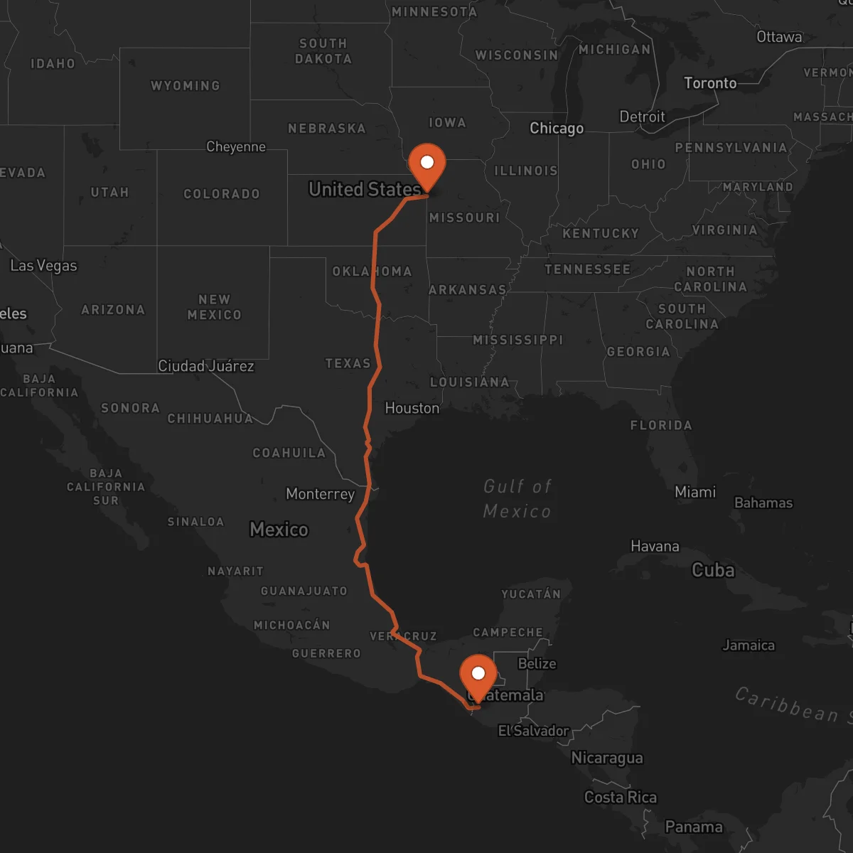 Ruta Kansas City - San Marcos