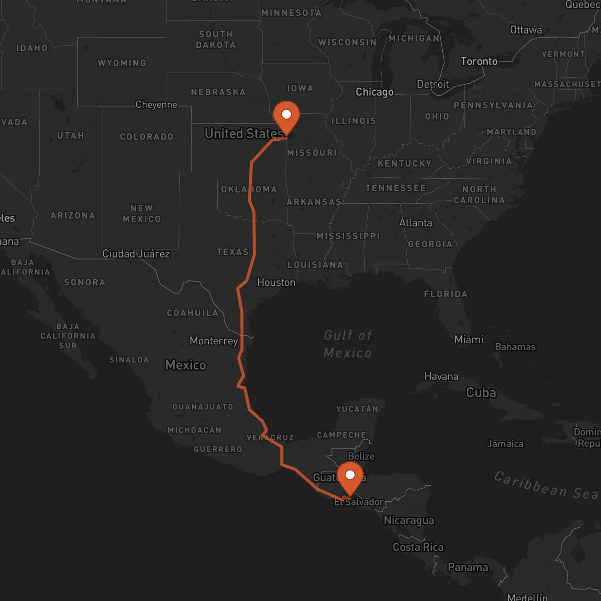 Ruta Kansas City - Santa Ana