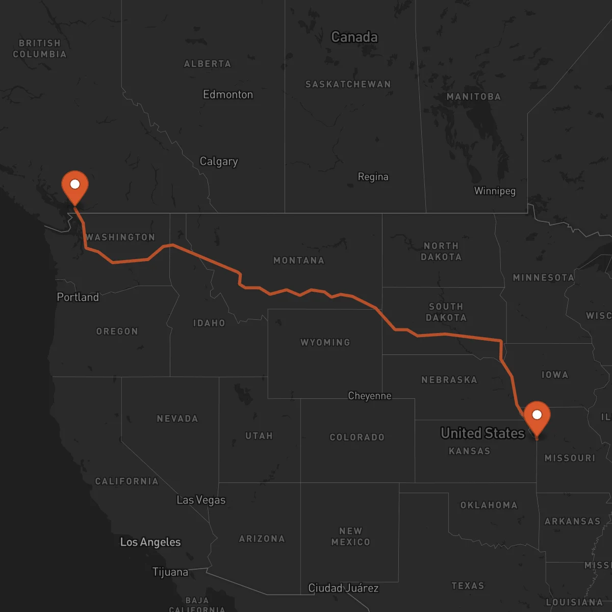 Ruta Surrey - Kansas City