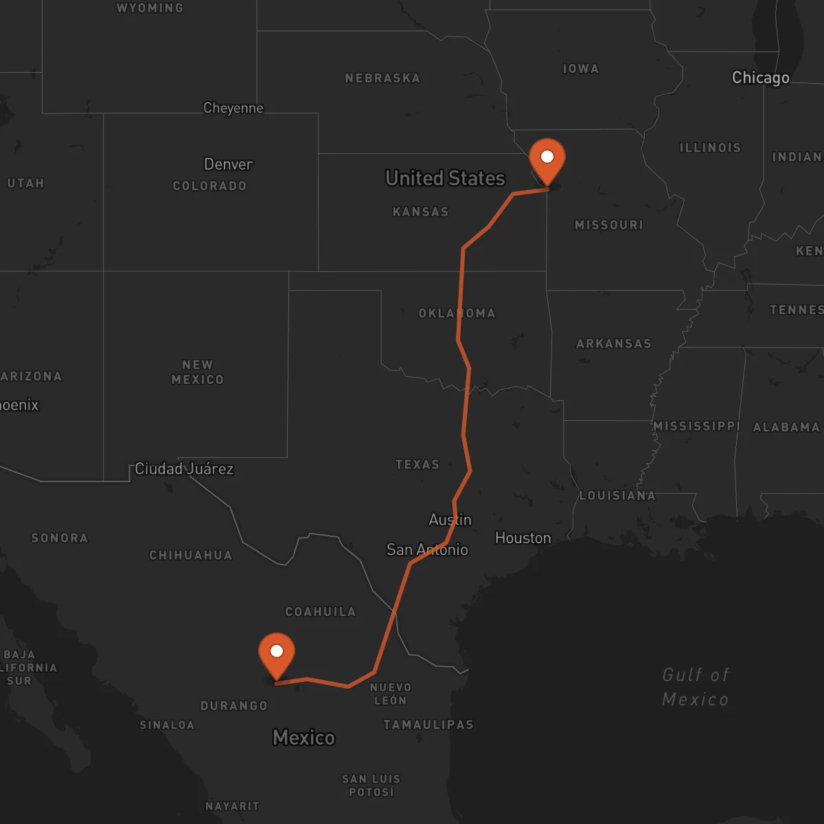 Ruta Kansas City - Torreón