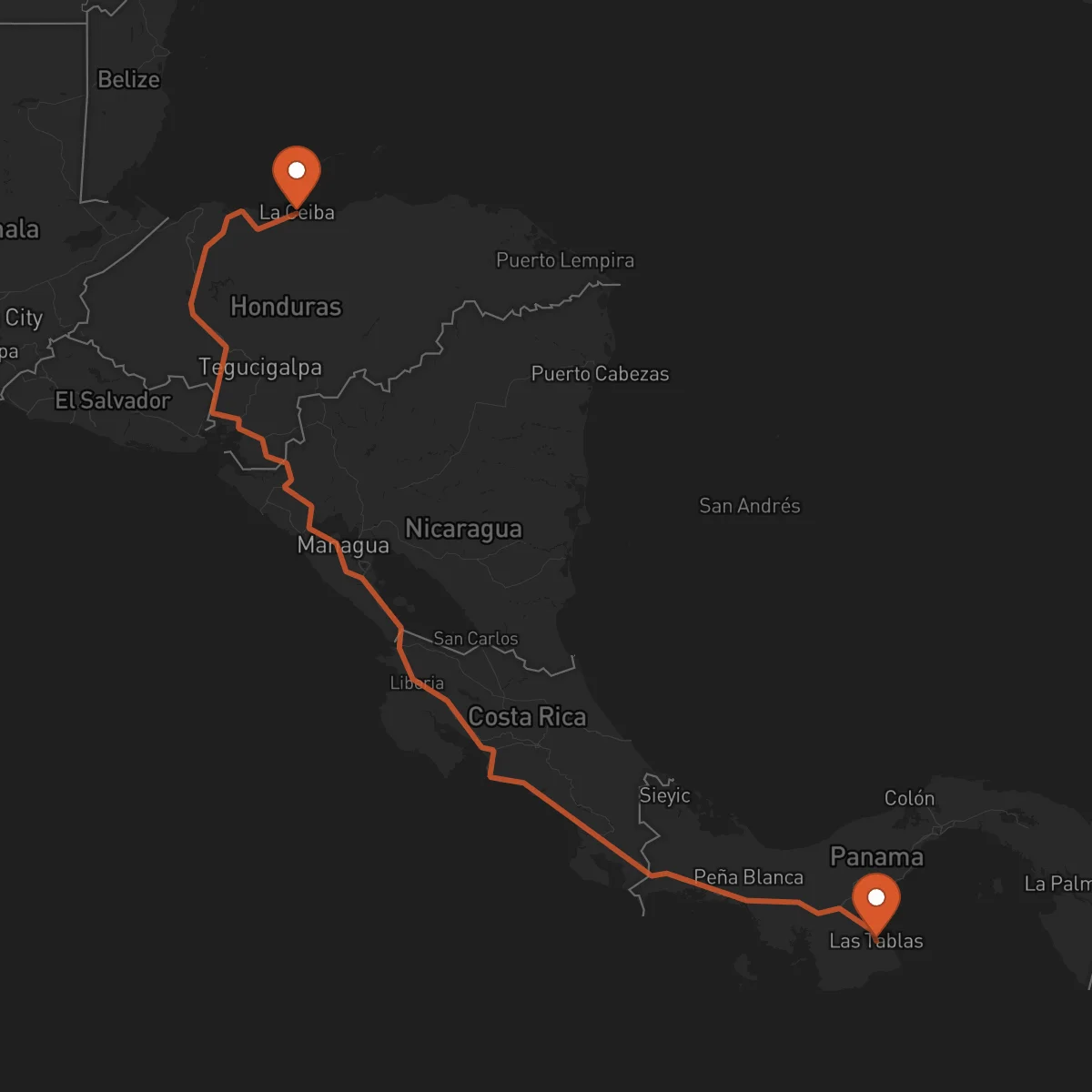 Ruta Las Tablas - La Ceiba
