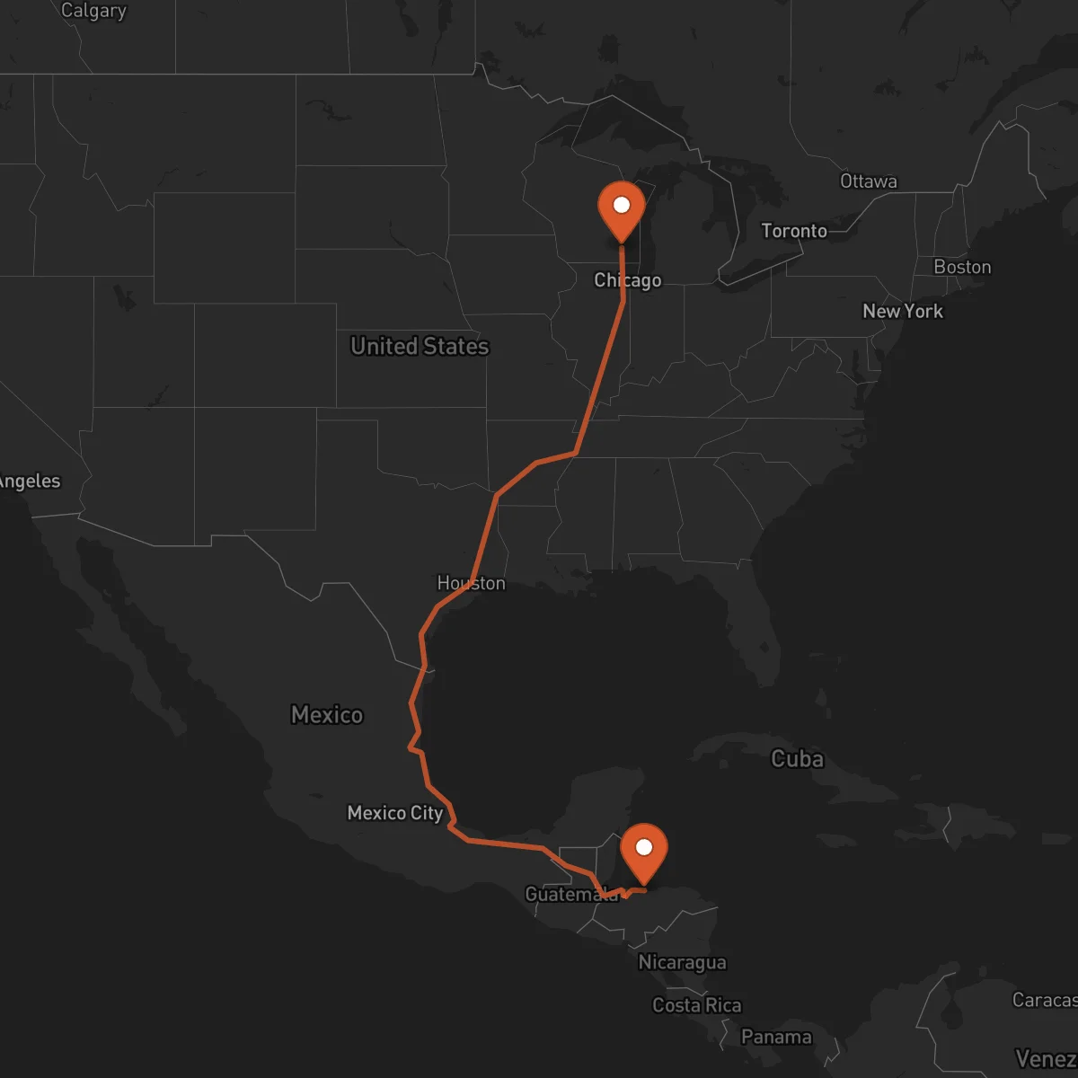 Ruta Milwaukee - La Ceiba