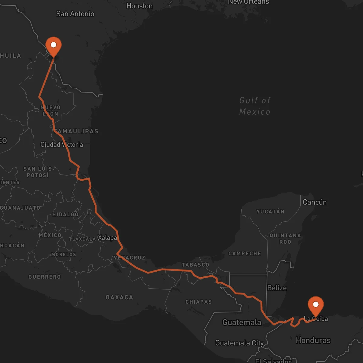 Ruta Nuevo Laredo - La Ceiba