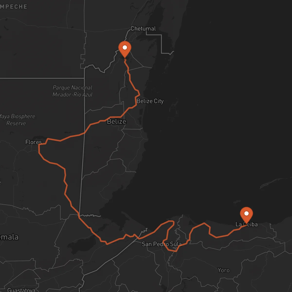 Ruta La Ceiba - Orange Walk Town