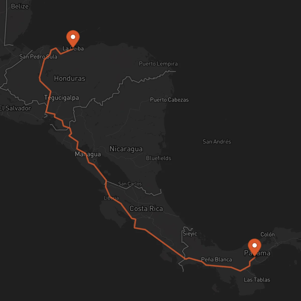 Ruta Penonomé - La Ceiba