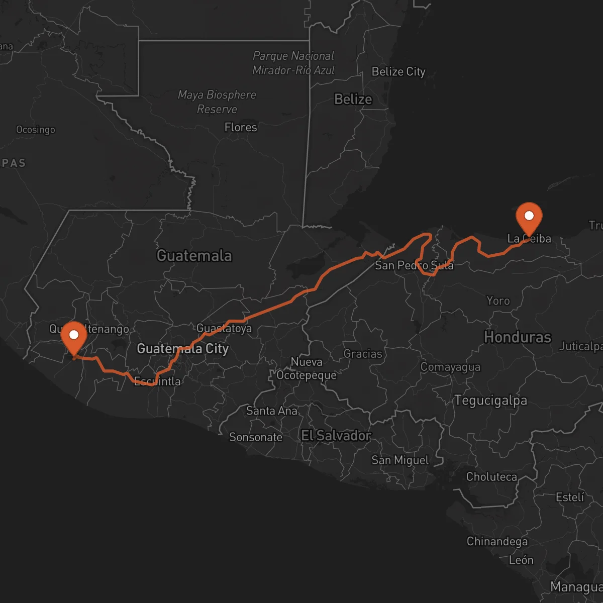 Ruta La Ceiba - Retalhuleu