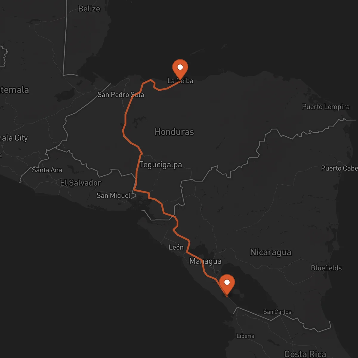 Ruta Rivas - La Ceiba