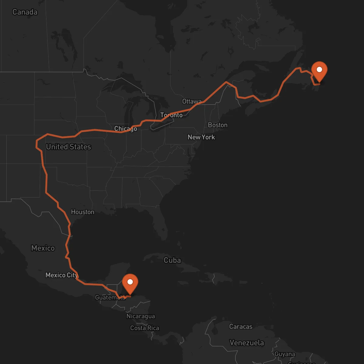 Ruta La Ceiba - San Juan de Terranova (St. John's)