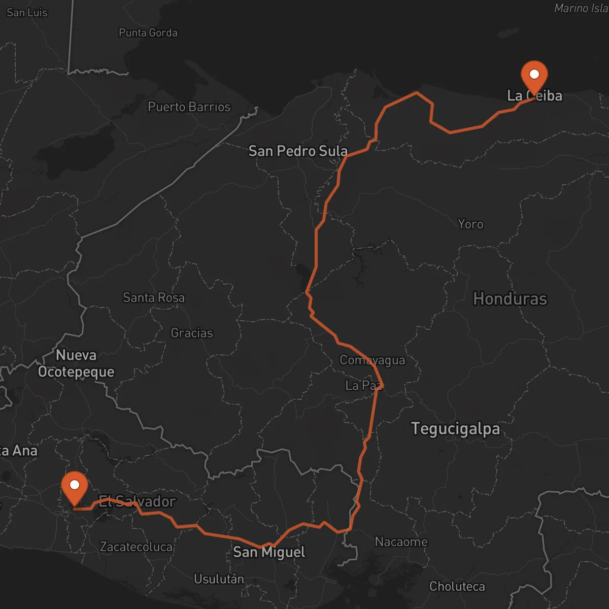 Ruta San Salvador - La Ceiba