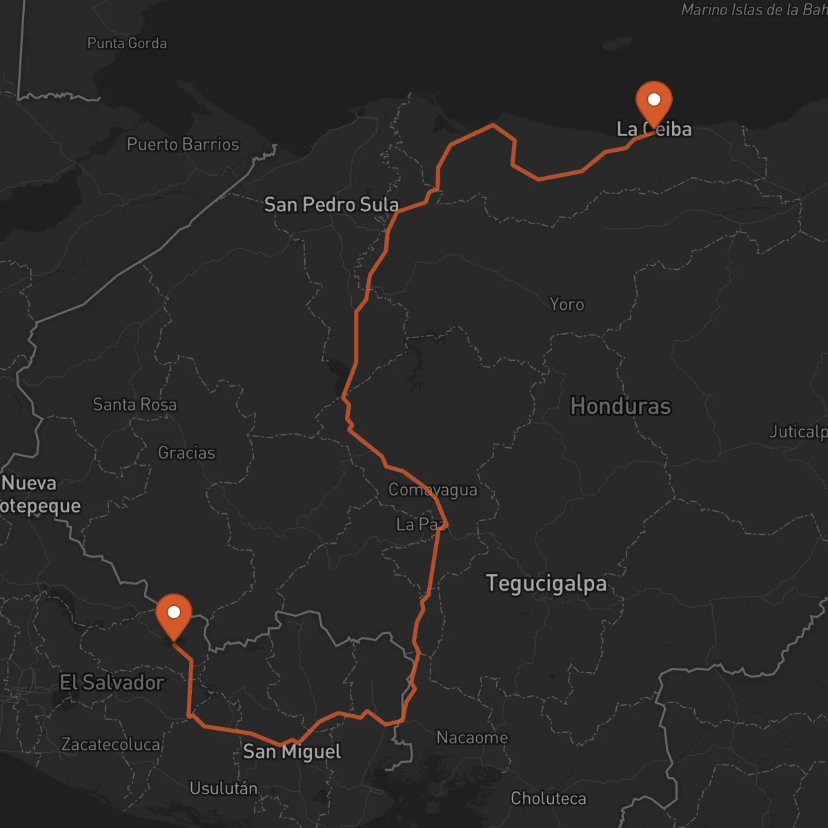 Ruta La Ceiba - Sensuntepeque
