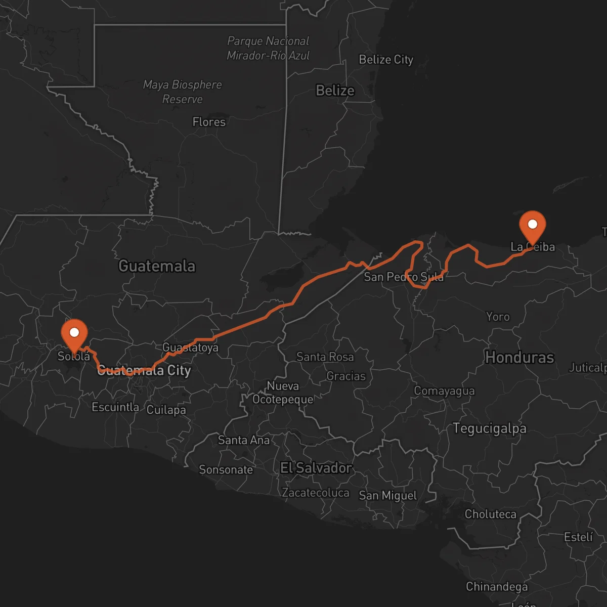 Ruta Sololá - La Ceiba