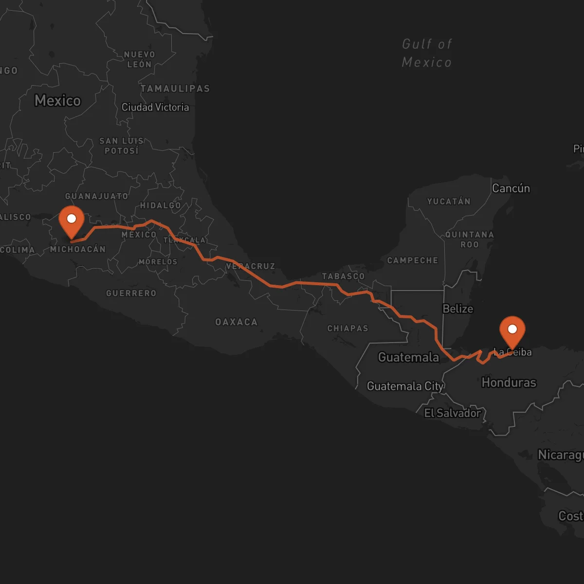 Ruta Uruapan - La Ceiba