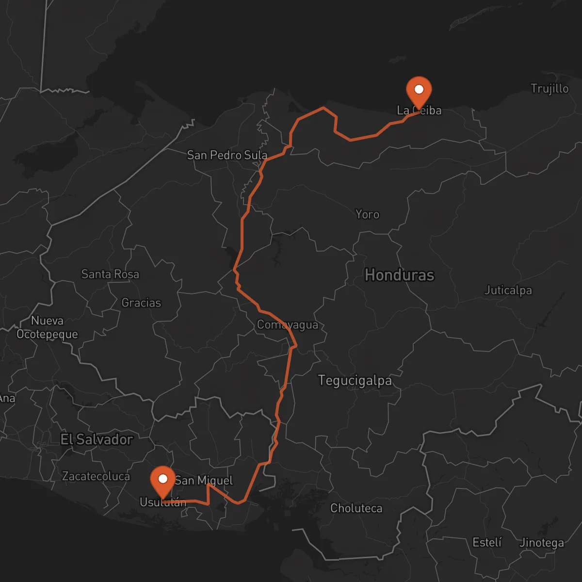 Ruta Usulután - La Ceiba