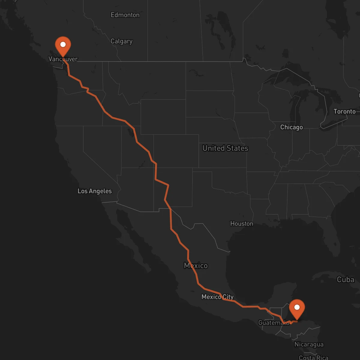 Ruta La Ceiba - Vancouver