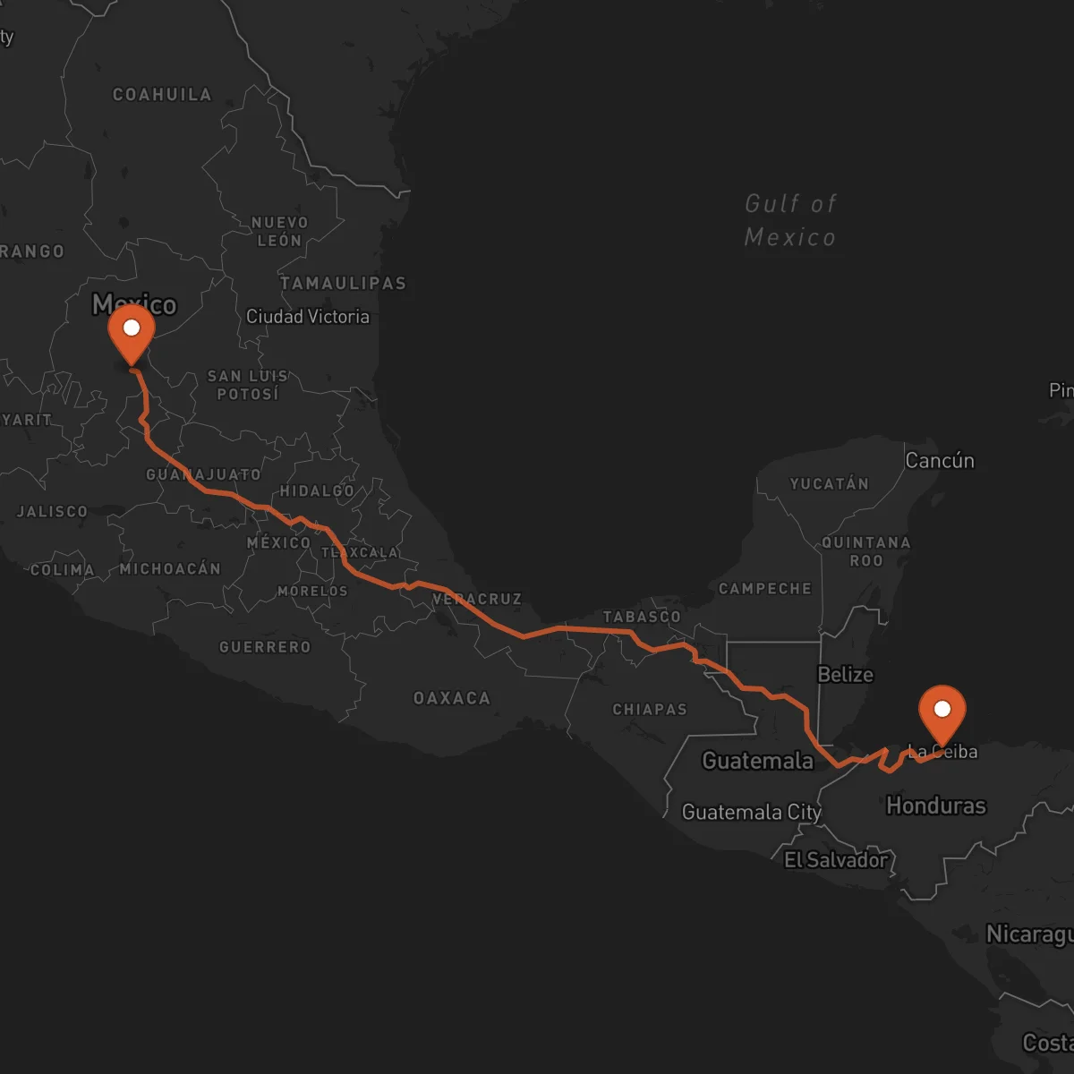 Ruta Zacatecas - La Ceiba