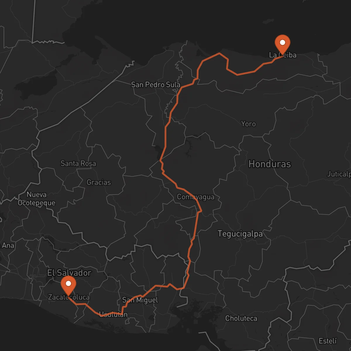Ruta Zacatecoluca - La Ceiba