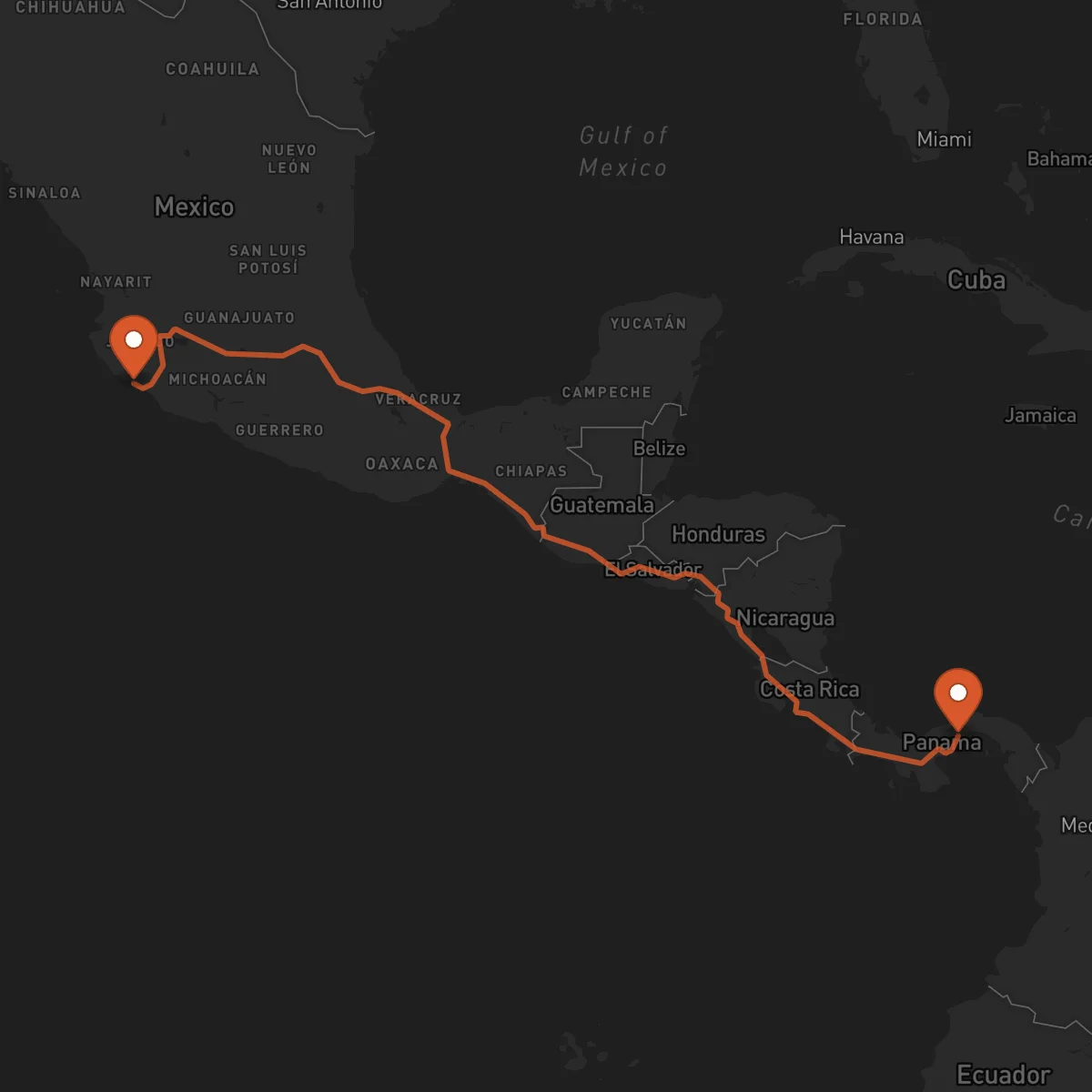 Ruta Manzanillo - La Chorrera