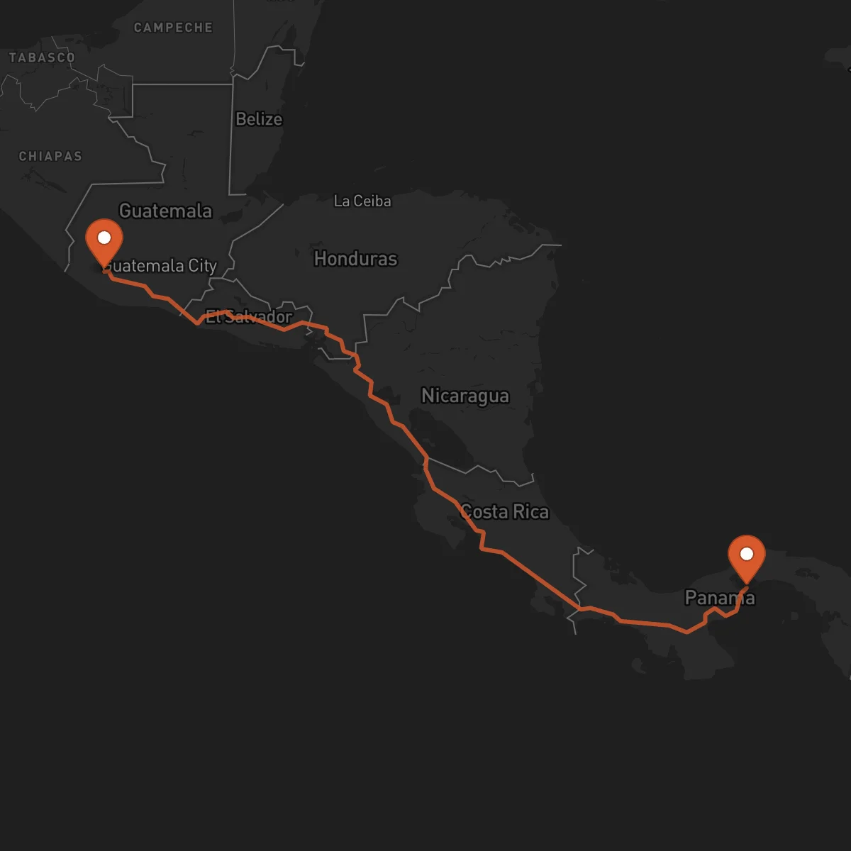 Ruta La Chorrera - Mazatenango