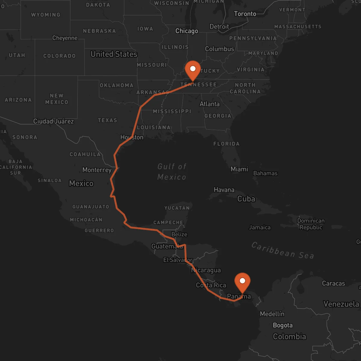 Ruta Nashville - La Chorrera