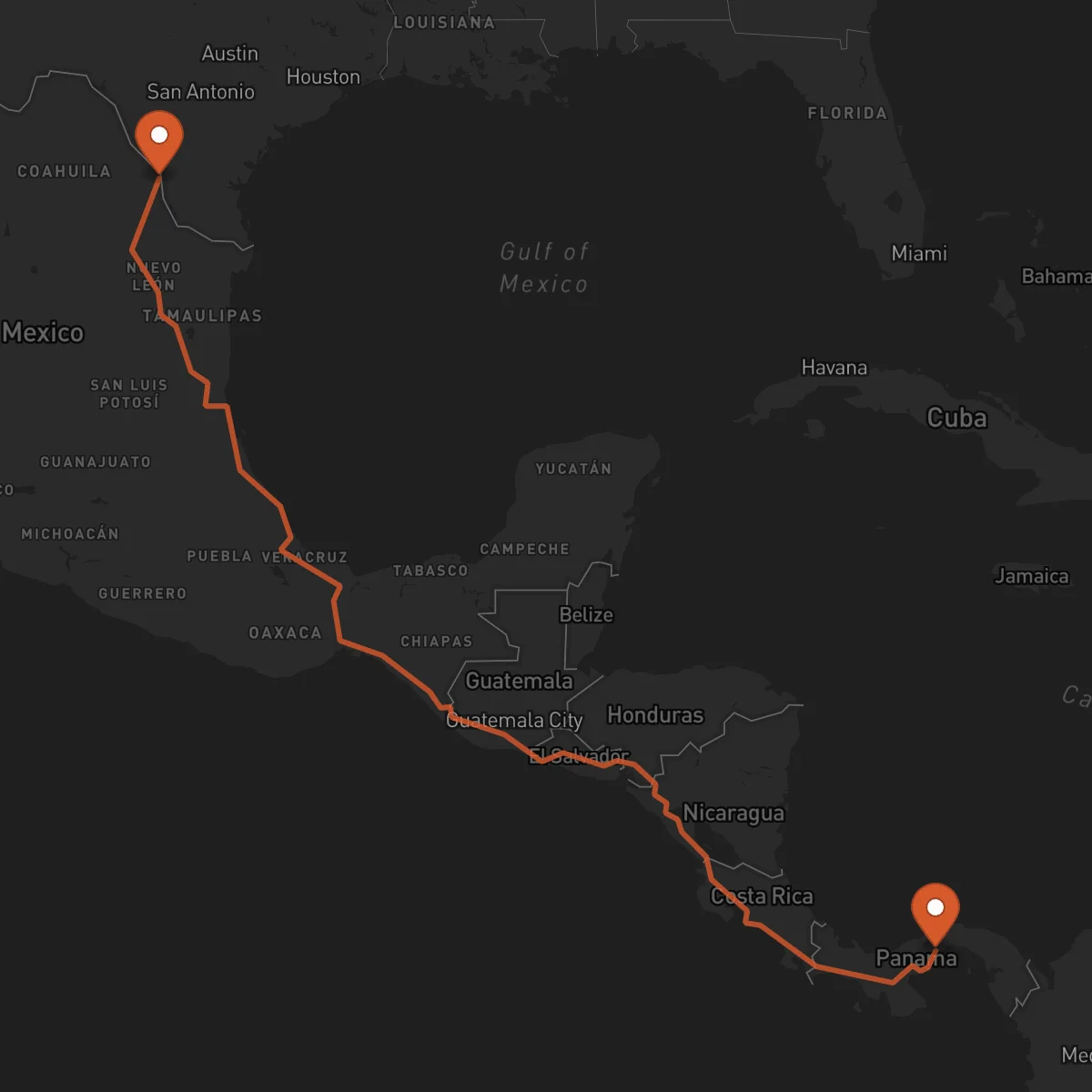 Ruta Nuevo Laredo - La Chorrera
