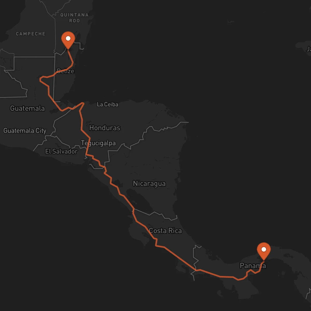 Ruta Orange Walk Town - La Chorrera