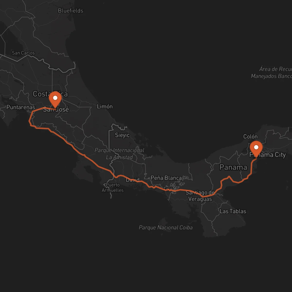 Ruta La Chorrera - San José