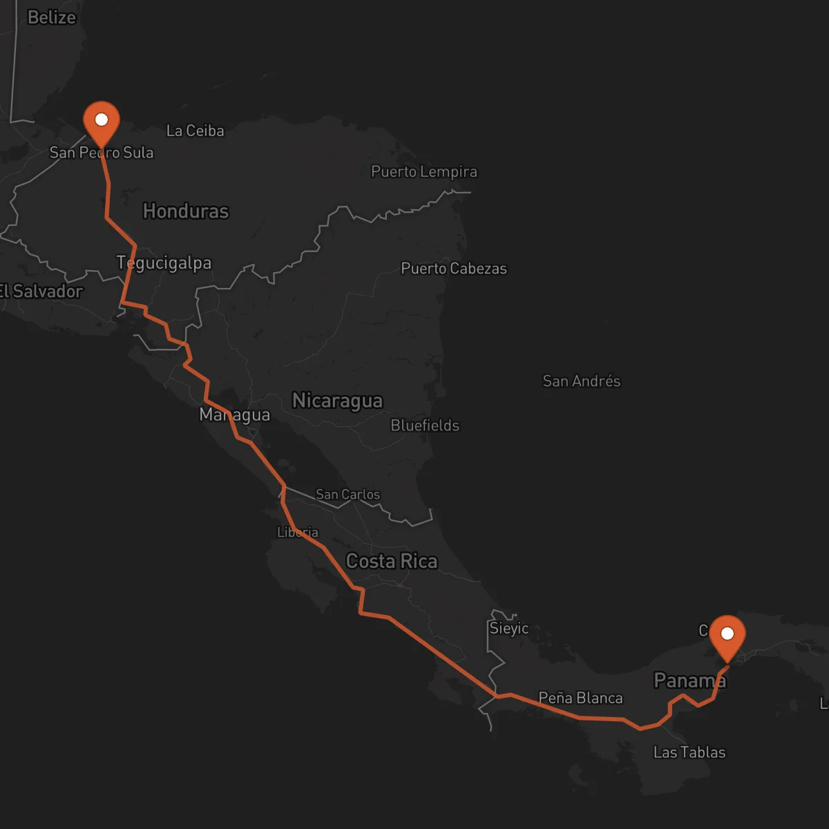 Ruta San Pedro Sula - La Chorrera