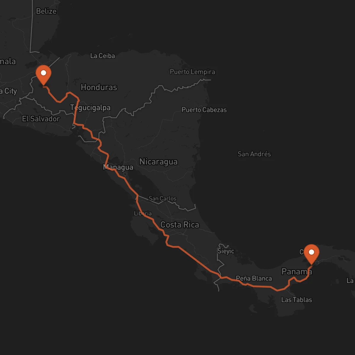 Ruta La Chorrera - Santa Rosa de Copán