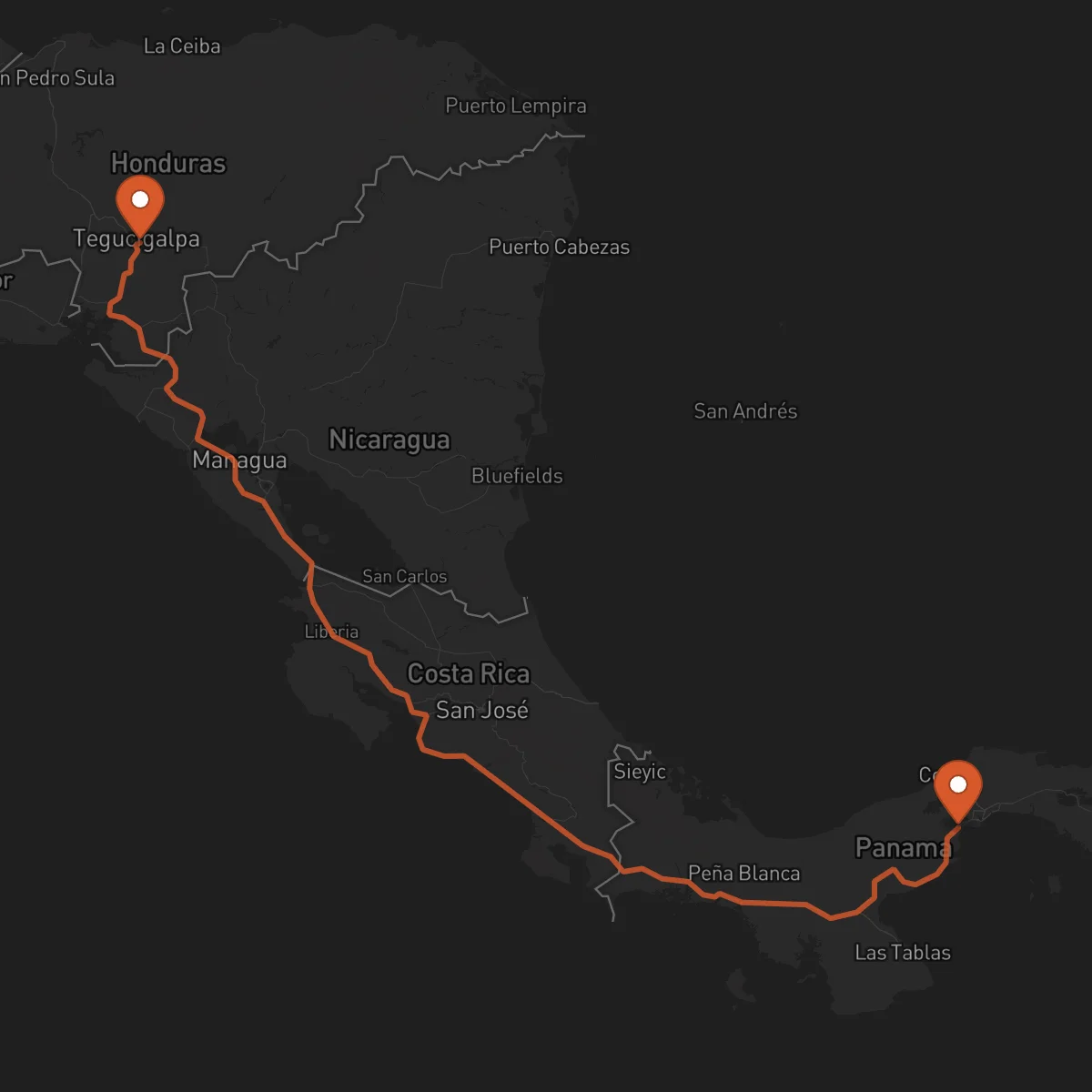 Ruta La Chorrera - Tegucigalpa